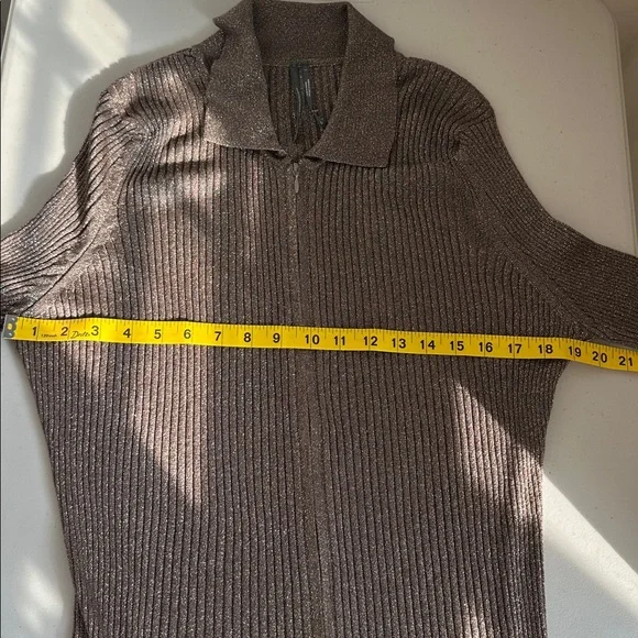 NWT ANTHROPOLOGIE Metallic Brown Long Sleeve Dress Sz. XL. - Picture 8 of 15